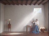 Bill Viola, Catherine’s Room, 2001. Color video polyptych on five LCD flat panels mounted on wall. Performer: Weba Garretson © Kira Perov, courtesy of Bill Viola Studio - Bill Viola - Installationen