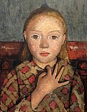 Paula Modersohn-Becker, Mädchenbildnis mit gespreizter Hand vor der Brust, um 1905 (Von der Heydt-Museum, Wuppertal) - Paula Modersohn-Becker im Bucerius Kunstforum Hamburg