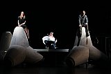 Mira Fajfer (Elke Volkerts), Michael Fuchs (Tede Volkerts), Johann David Talinski (Hauke Haien) - Storms „Schimmelreiter“ in den Kammerspielen