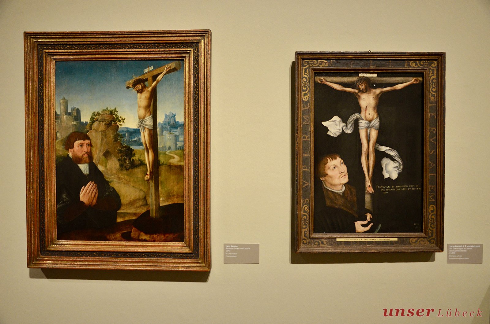 Links Hans Kemmer, rechts Lucas Cranach - Cranach - Kemmer - Lübeck: Ausstellung im Museum St. Annen 